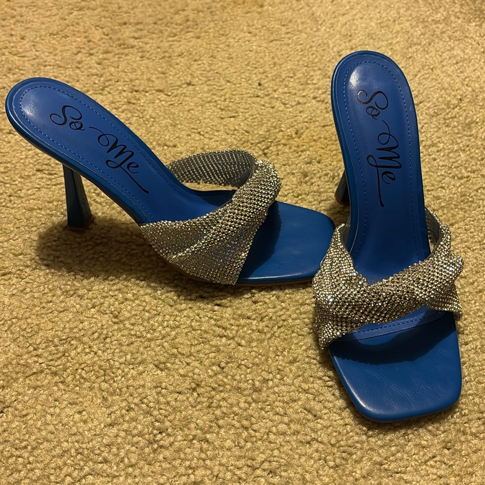 Sparkly strap high heels